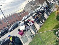 PVURC Food Drive - people waiting in line